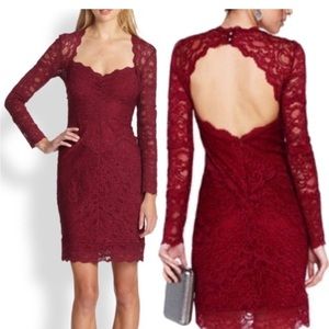 Nicole Miller Ruby Lacy Open Back Evening Dress